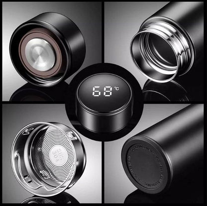 Stainless Steel Temperature Water Bottle Thermos, Double Wall Vacuum Intelligent Cup with LCD Smart Display (500 ML)