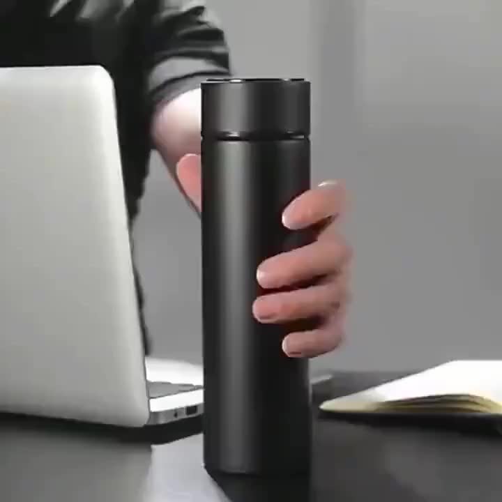 Stainless Steel Temperature Water Bottle Thermos, Double Wall Vacuum Intelligent Cup with LCD Smart Display (500 ML)
